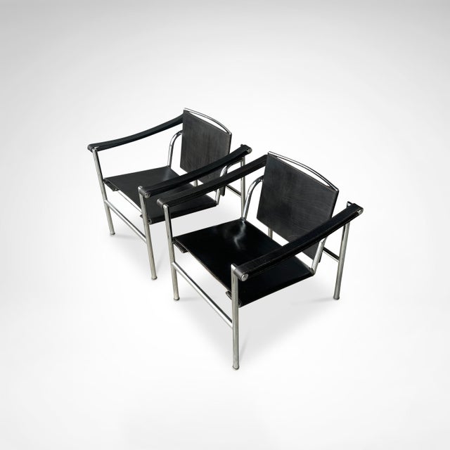 Vintage LC1 Armchair by Le Corbusier for Cassina 1970s, Set of 2 For Sale - Image 12 of 13