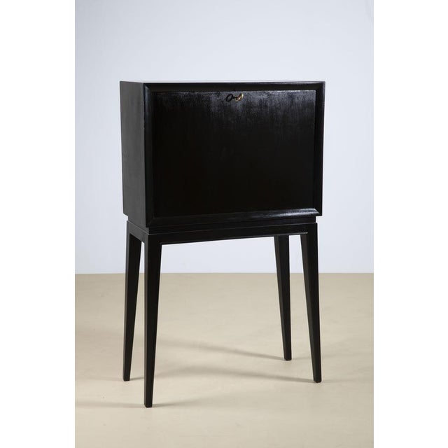 Mid-Century Modern Italian Bar Cabinet in Ebonized Wood, 1954 For Sale - Image 4 of 8