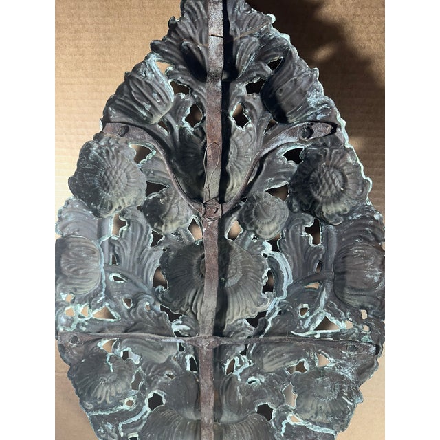 19th Century Italian Pair of Antique Brass Altar Palmettes For Sale - Image 9 of 15