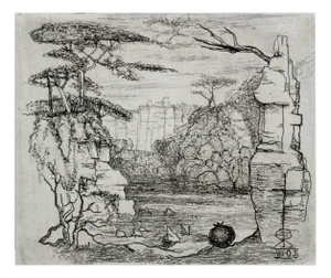 Leszek Rózga, The Meander of Neretva, 2005, Etching on Paper