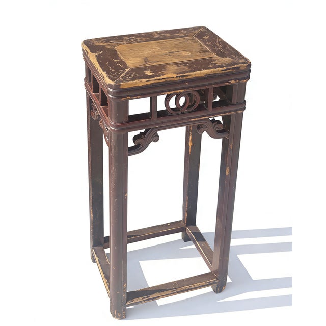 Chinese 19th Century Chinese Elm Pedestal Table For Sale - Image 3 of 3