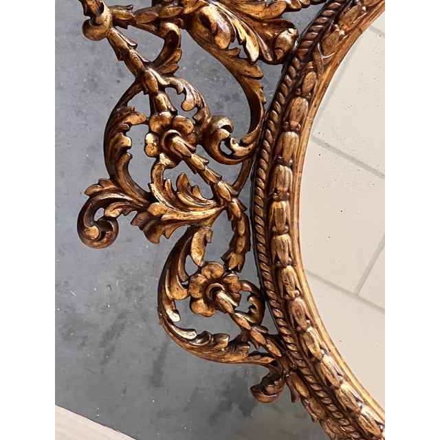 Glass Late 18th Century Oval Gilt Mirror For Sale - Image 7 of 7