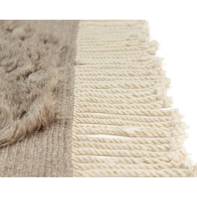Textile Hand-Knotted Wool Rug in Desert Taupe by Azele Studio For Sale - Image 7 of 9