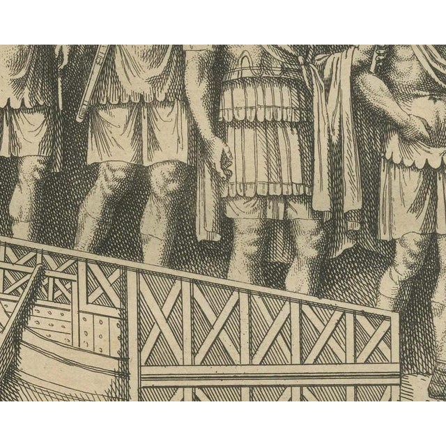 18th Century Bernard de Montfaucon, Roman Army Crossing a Bridge of Boats, Trajan's Column, 1722, Engraving For Sale - Image 5 of 8