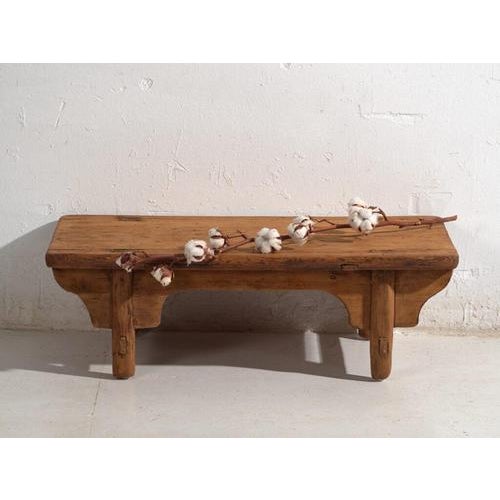 Antique Chinese Qing Dynasty Kang Table in Pine For Sale - Image 9 of 10