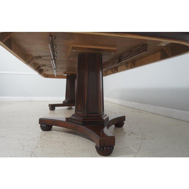 Henredon Mahogany Double Pedestal Inlaid Dining Table For Sale - Image 17 of 18