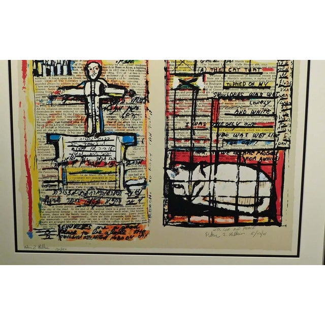 1990s Peter Malkin "With Love and Peace" Hand Signed Lithograph With Custom Frame For Sale - Image 4 of 7