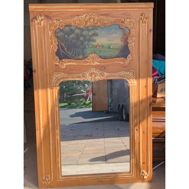 Sienna 1960s Large Chapman Wood Pine Mirror For Sale - Image 8 of 8