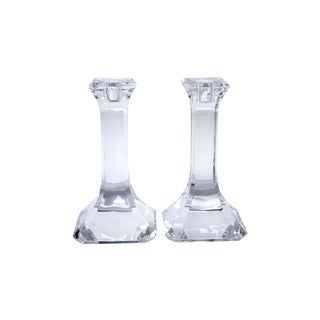 Orrefors Crystal Candlesticks - A Pair For Sale