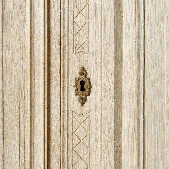 1900 Flemish Rococo Style Bleached Oak Armoire For Sale - Image 9 of 10