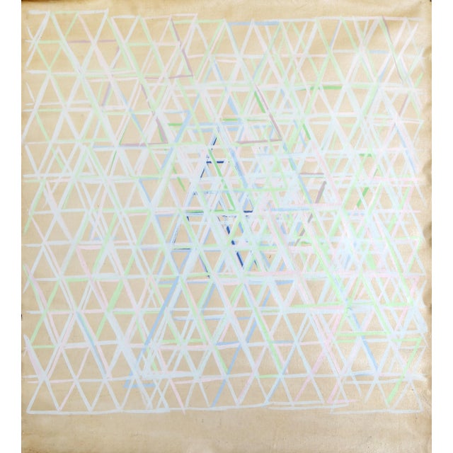 Geometric Abstract, Leo Bates Oil Painting For Sale - Image 4 of 4