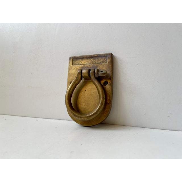 Gold Art Deco Door Knocker in Brass, 1930s For Sale - Image 8 of 8