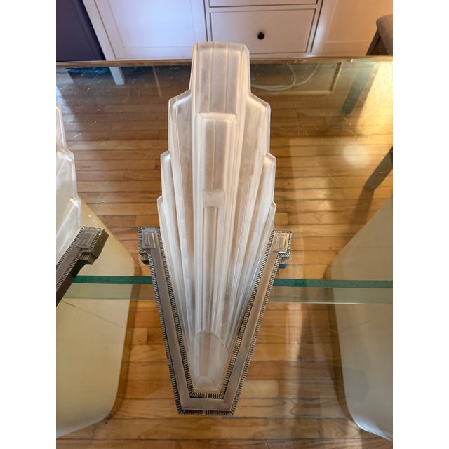 Art Deco Pair of Art Deco Sabino Skyscraper Sconces For Sale - Image 3 of 11