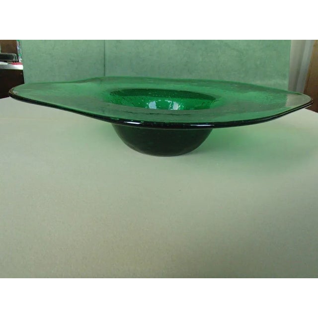 Vintage Green Glass Bowl, 1960s For Sale - Image 12 of 15