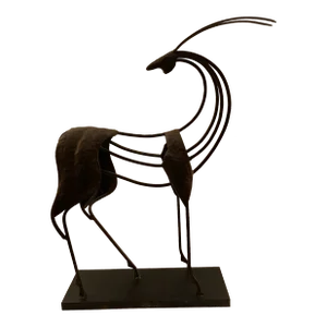 Wonderful Vintage Metal Gazelle Statue
