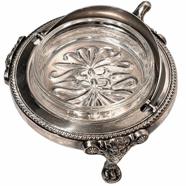 Silver Vintage f.b. Rogers Silver Caviar Dome Dish Lion Paw Feet Ornate For Sale - Image 8 of 10