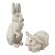 Vintage Italian White Terracotta Bunnny Rabbits- A Pair For Sale