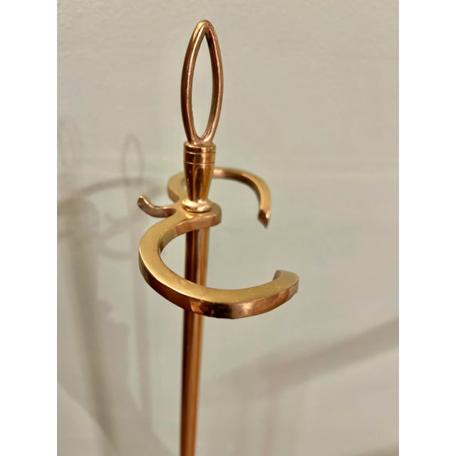 Brass 1970’s Colonial Revival Brass Fireplace Tools With Paw Foot Gallery Stand For Sale - Image 8 of 12