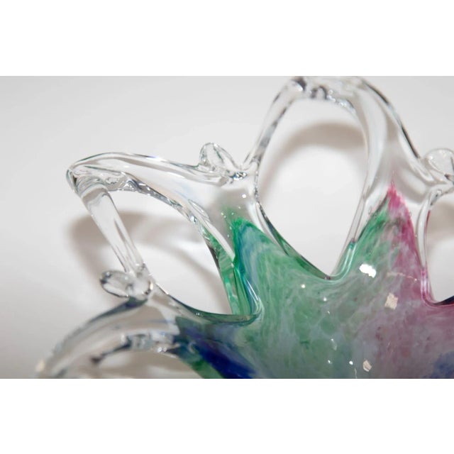 Vintage Murano Star Flower Shape Art Glass Dish Italy For Sale - Image 12 of 13