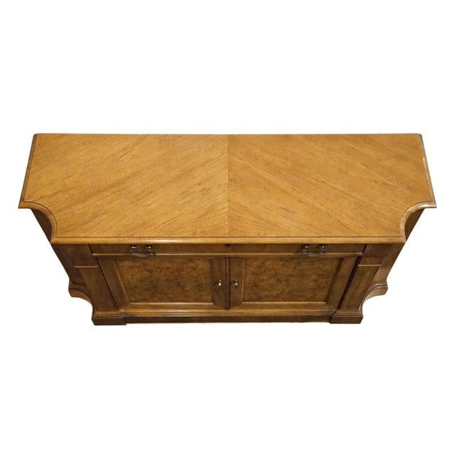 Century Furniture Italian Neoclassical Tuscan Style Burled Walnut 56" Server Buffet For Sale - Image 10 of 13