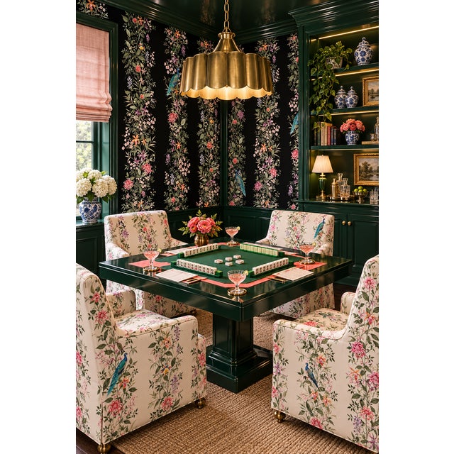 Our Mahjong Garden Stripe Wallpaper takes the timeless beauty of classic chinoiserie and gives it a fresh, collected feel....