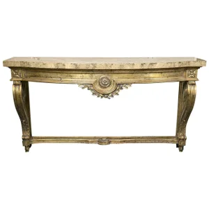Jansen Attri. Faux Marble-Top Louis XV Console