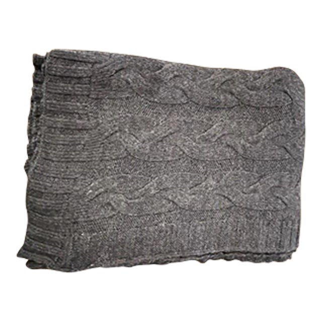 Hampton Knitted Throw in Merino Wool For Sale