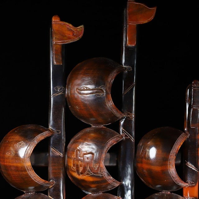 Monumental Vintage Chinese Hand-Carved Horn Dragon Boat - 29" Tall "Smooth Sailing" Sculpture For Sale In Los Angeles - Image 6 of 10