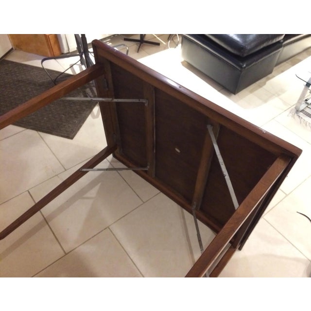 Brown Vintage Mid-Century Modern Wood Lightweight Foldable Poker/Game Table For Sale - Image 8 of 13