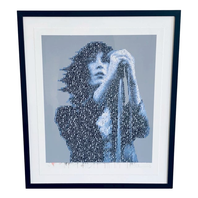 Mike Edwards, Alchemy of Words (Patti Smith), Typographic Portrait, Signed Limited Edition For Sale