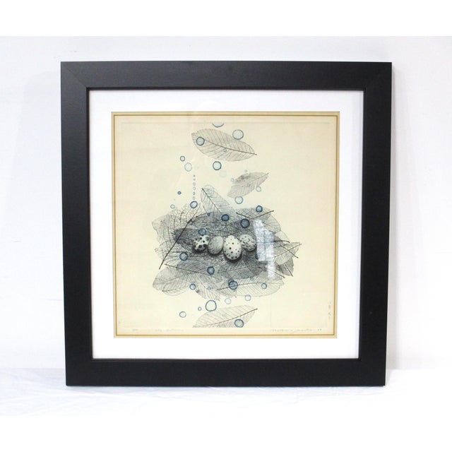 Nobuo Sato Japanese Etching 1968 " the Autumm" Artist Signed 35/100i For Sale - Image 9 of 9