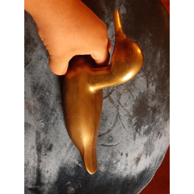 1970s Solid Brass Duck Figurine Made in India For Sale In Dallas - Image 6 of 9