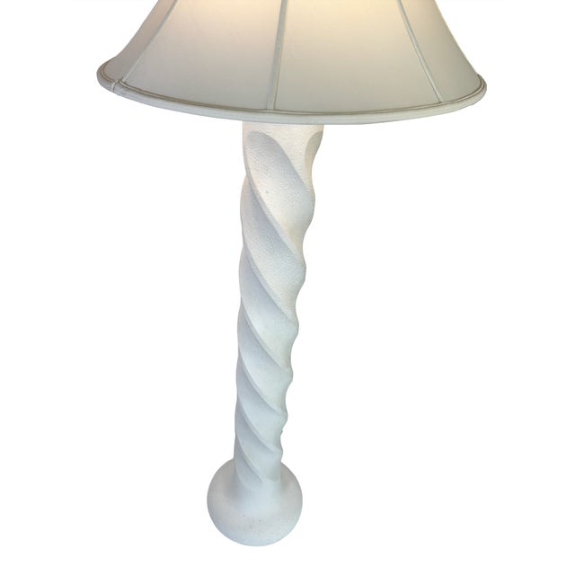 1980s Mid-Century Modern Hollywood Regency Spiral Floor Lamp in Michael Taylor Style For Sale - Image 5 of 12