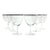 1960s Mid-Century Vintage Minimalist 6 Silver Rim Wine Glasses For Sale