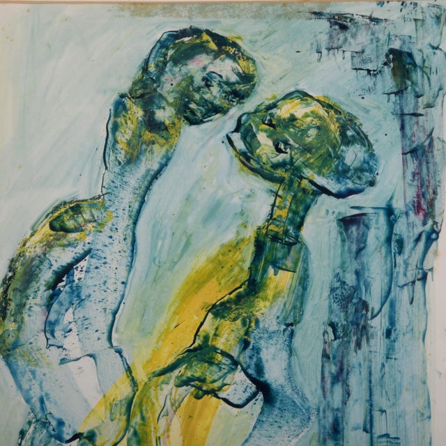 Abstract Framed Signed J. Akston "Do You Mean It?, 1970" Mixed Media For Sale - Image 3 of 14