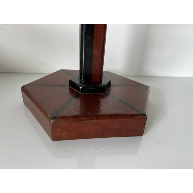 1960s Mid-Century Modern Studio Made Geometric Wood Table Lamp For Sale - Image 5 of 12