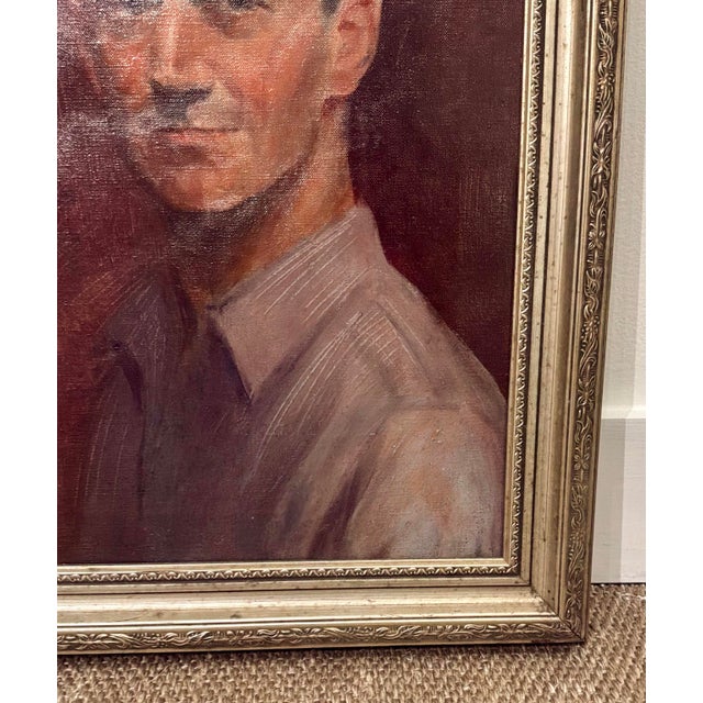 1940s Self Portrait of Lionel Heckman Painting For Sale - Image 5 of 6