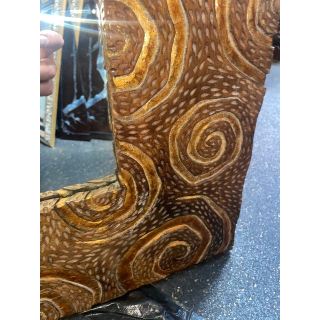 1970s 1970s Harrison & Gil Dauphine Large Gold Beveled Mirror #132 For Sale - Image 5 of 8