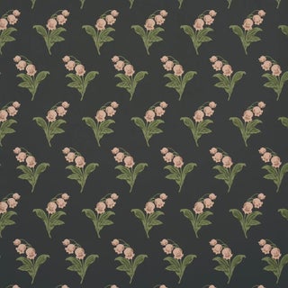 SAMPLE - Schumacher Lily Of The Valley Wallpaper In Midnight For Sale