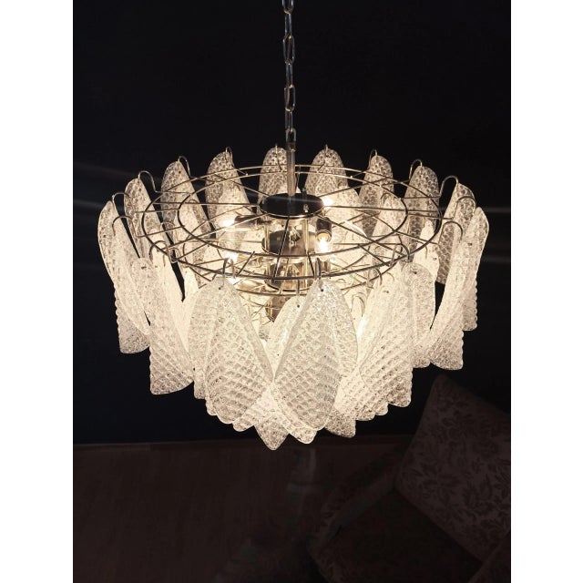 Italian Murano Chandelier 57 Glass Rondin Swallow Glass For Sale - Image 12 of 12