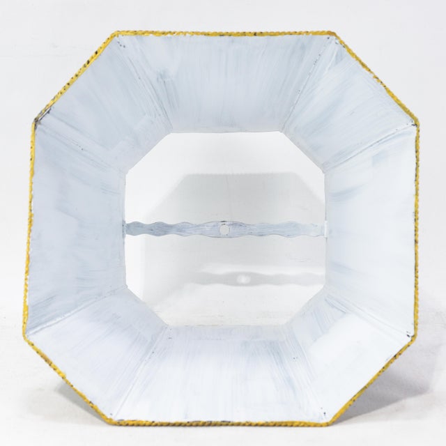 Vintage Hand-Painted Toleware Panel Lamp Shade With Floral Medallion For Sale In New York - Image 6 of 12