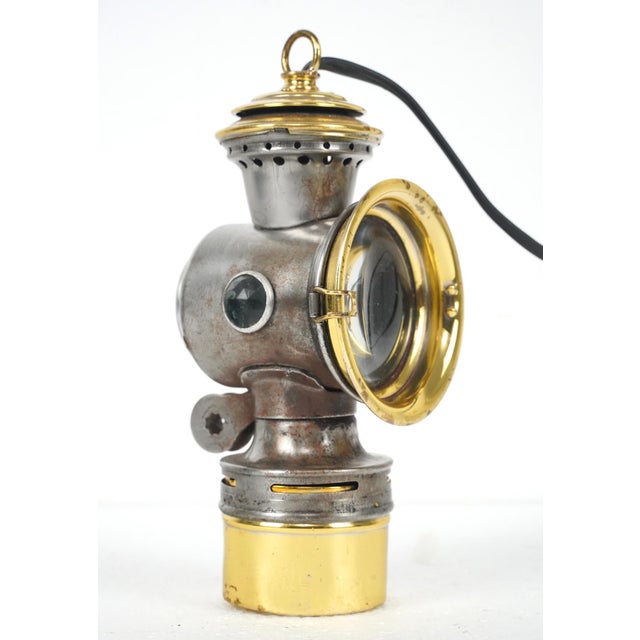 Traditional Antique Converted Old Sol Hawthorne Carbide Bicycle Lamp For Sale - Image 3 of 10