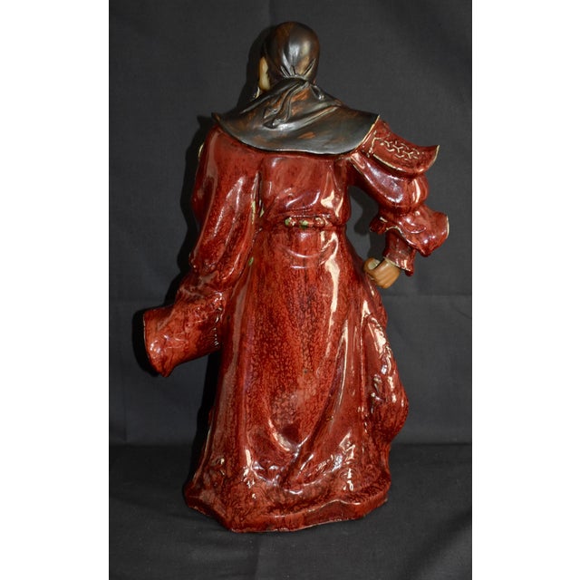 Chinese Vintage Chinese Shiwan Pottery Guan Yu Statue Oxblood Glazed Ceramic Guan Gong For Sale - Image 3 of 18