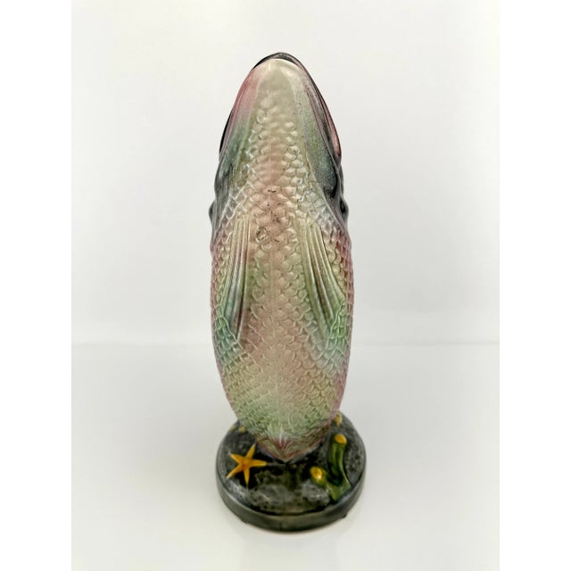 Vintage 1960's Mid Century Hand Painted Portugal Fish Pitcher For Sale In Little Rock - Image 6 of 10