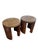 Pair of Sculptured Mahogany Side Tables With Thick Granite Top, Signed by Artist For Sale - Image 4 of 10