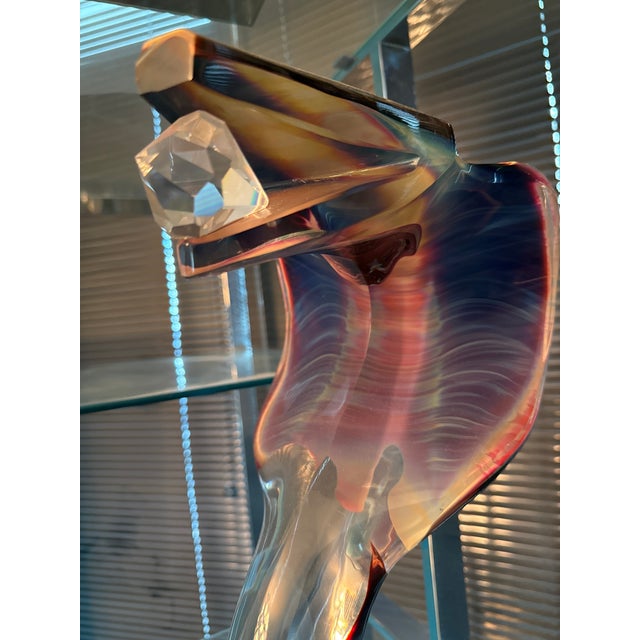 Vintage Dino Rosin Calcedony Cobra Blown Glass Murano Sculpture For Sale - Image 4 of 10