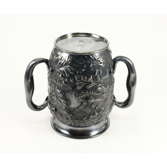 1800's Rare Reed & Barton Silvered Embossed Trophy Urn Vase Fenix Bird, Blank For Sale - Image 14 of 18
