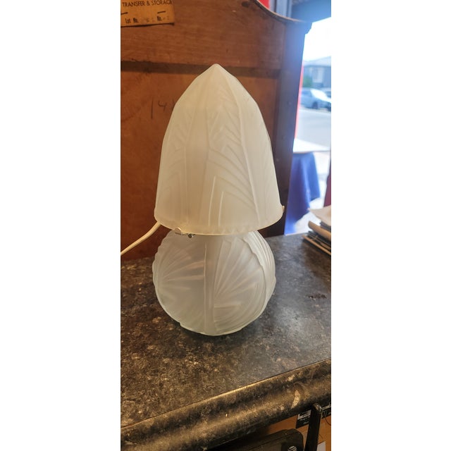 Glass French Art Deco Table Lamp Medium Size Art Glass For Sale - Image 7 of 7