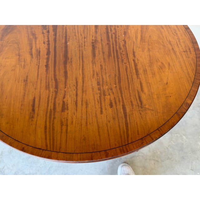 Antique French Neoclassical Flame Mahogany Round Side Table For Sale - Image 4 of 12