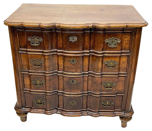 18th Century Dutch Walnut Organ Curved Chest of Drawers